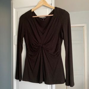 Daisy Fuentes Black Small Gathered Blouse